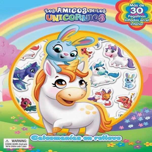 Los Amigos De Los Unicornios Calcomania En Relieve