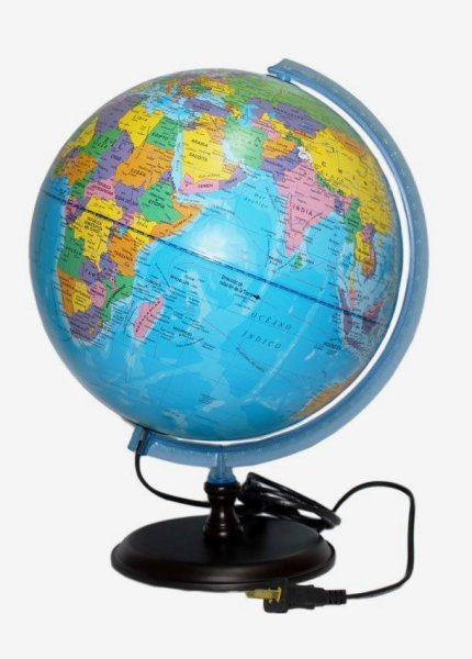 Globo Terraqueo Politico Base De Madera 30 Cm