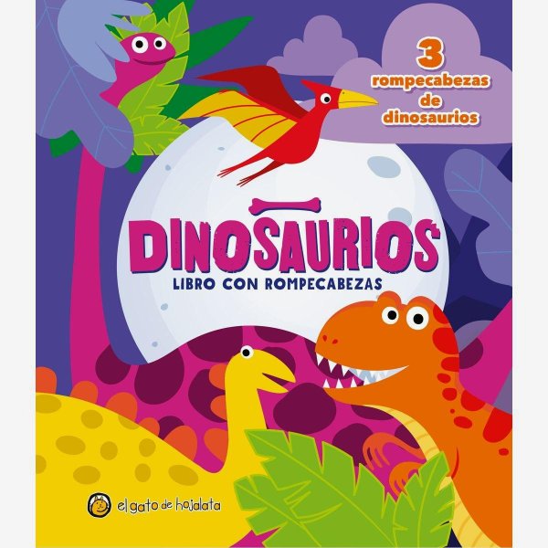 Dinosaurios Libro Con Rompecabezas -3 Rompecabezas De Dinosaurios