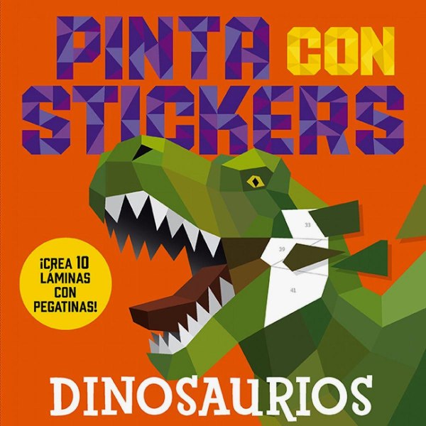 Pinta Con Stickers Dinosaurios